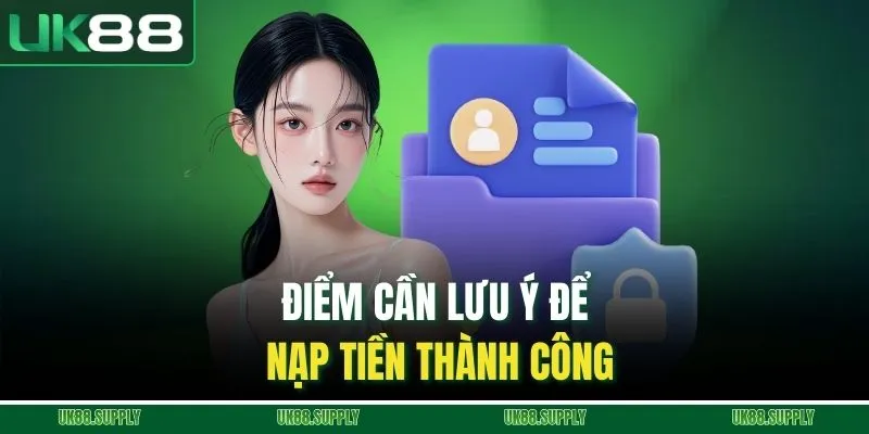 Điểm cần lưu ý để nạp tiền thành công